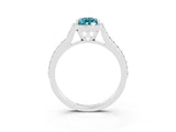 White gold Pear Cut Halo Round Diamond Pavé Band with Four-Prong Setting_3
