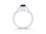 White gold Pear Cut Halo Round Diamond Pavé Band with Four-Prong Setting_3