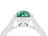 White gold Pear Cut Halo Round Diamond Pavé Band with Four-Prong Setting_4