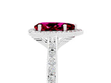 White gold Pear Cut Halo Round Diamond Pavé Band with Four-Prong Setting_5