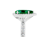 White gold Pear Cut Halo Round Diamond Pavé Band with Four-Prong Setting_5