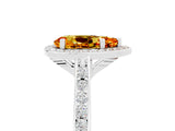 White gold Pear Cut Halo Round Diamond Pavé Band with Four-Prong Setting_5