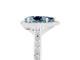 White gold Pear Cut Halo Round Diamond Pavé Band with Four-Prong Setting_5