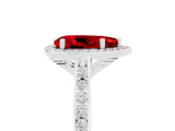 White gold Pear Cut Halo Round Diamond Pavé Band with Four-Prong Setting_5