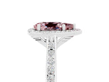 White gold Pear Cut Halo Round Diamond Pavé Band with Four-Prong Setting_5