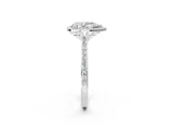 White gold Pear Cut Halo Round Diamond Pavé Band with Four-Prong Setting_5