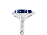 White gold Pear Cut Halo Round Diamond Pavé Band with Four-Prong Setting_5