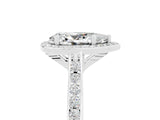 White gold Pear Cut Halo Round Diamond Pavé Band with Four-Prong Setting_5