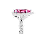 White gold Pear Cut Halo Round Diamond Pavé Band with Four-Prong Setting_5