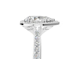 White gold Pear Cut Halo Round Diamond Pavé Band with Four-Prong Setting_8
