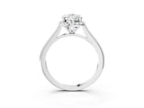 White gold Pear Cut Halo Round Diamond Solitaire Engagement Ring with Pave Band and Four-Prong Setting_10