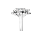 White gold Pear Cut Halo Round Diamond Solitaire Engagement Ring with Pave Band and Four-Prong Setting_12