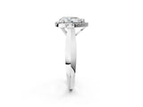 White gold Pear Cut Halo Solitaire Engagement Ring with Square Band and Four-Prong Setting_126