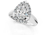 White gold Pear Cut Halo Solitaire Engagement Ring with Square Band and Four-Prong Setting_79