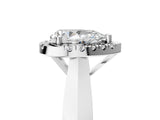 White gold Pear Cut Halo Solitaire Engagement Ring with Square Band and Four-Prong Setting_83