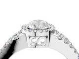 White gold Pear Cut Halo Split Shank Diamond Ring with Four-Prong Setting_84