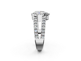 White gold Pear Cut Halo Split Shank Diamond Ring with Four-Prong Setting_85