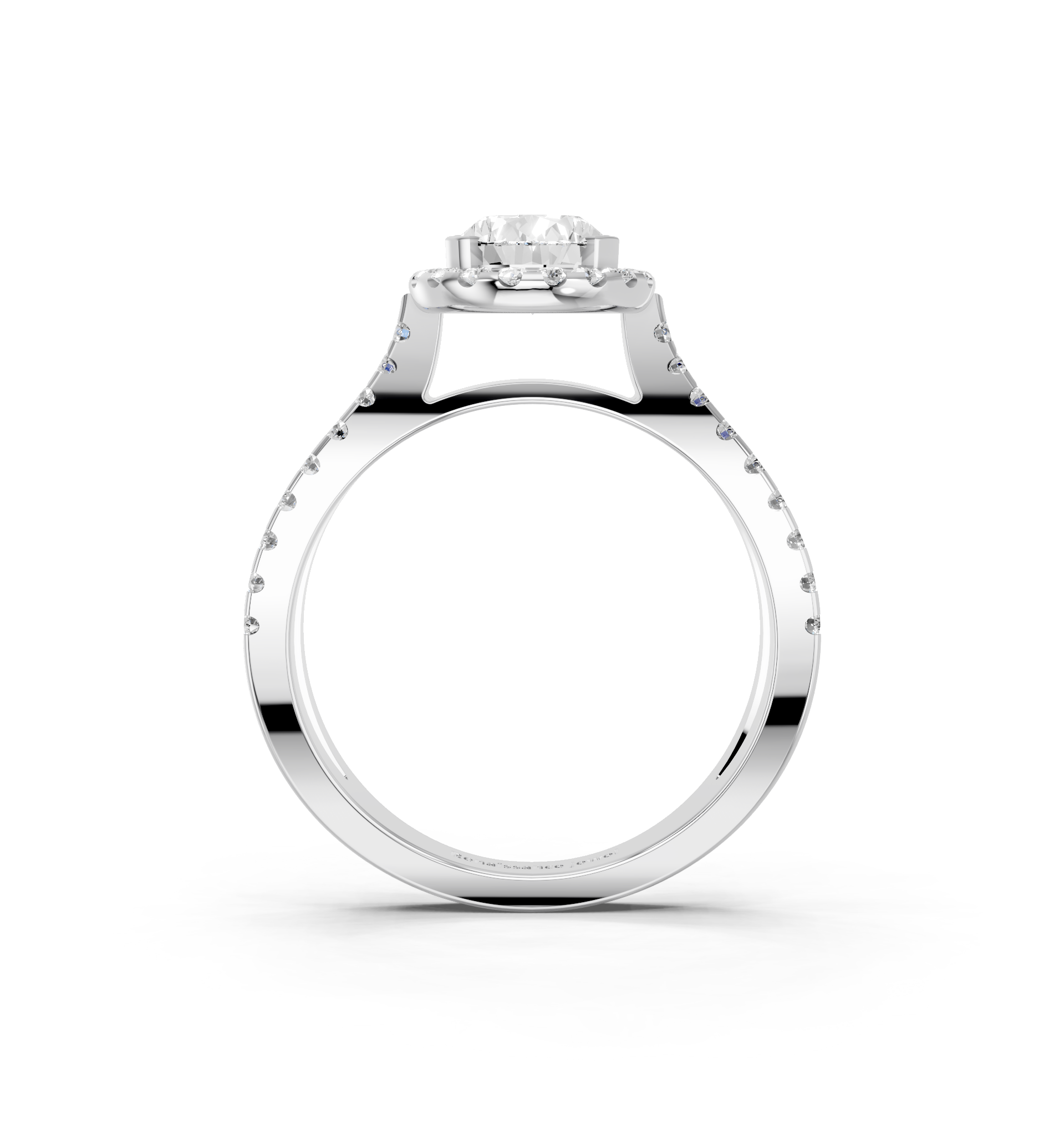 White gold Pear Cut Halo Split Shank Pave Set Ring_28