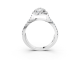 White gold Pear Cut Halo Split Shank Pave Set Ring_71
