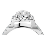 White gold Pear Cut Halo Split Shank Pave Set Ring_72