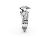 White gold Pear Cut Halo Split Shank Prong Setting Ring_110