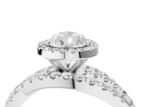 White gold Pear Cut Halo Split Shank Prong Setting Ring_117
