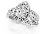 White gold Pear Cut Halo Split Shank Prong Setting Ring_13