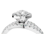 White gold Pear Cut Halo Split Shank Prong Setting Ring_16
