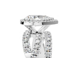 White gold Pear Cut Halo Split Shank Prong Setting Ring_17