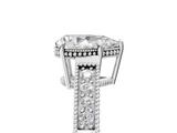 White gold Pear Cut Milgrain Channel Set Engagement Ring with Solitaire Prong Setting_63