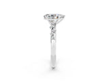 White gold Pear Cut Moissanite Cluster Side Stone Solitaire Ring with Prong Setting_26