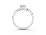 White gold Pear Cut Moissanite Cluster Side Stone Solitaire Ring with Prong Setting_27