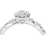 White gold Pear Cut Moissanite Cluster Side Stone Solitaire Ring with Prong Setting_28