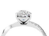 White gold Pear Cut Moissanite Engagement Ring with Side Stone Accents and Four-Prong Setting_31
