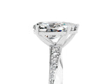 White gold Pear Cut Moissanite Engagement Ring with Side Stone Accents and Four-Prong Setting_32