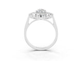 White gold Pear Cut Moissanite Floral Double Halo Engagement Ring with Prong Setting_39