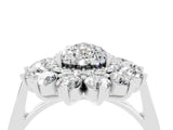 White gold Pear Cut Moissanite Floral Double Halo Engagement Ring with Prong Setting_40