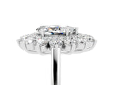 White gold Pear Cut Moissanite Floral Double Halo Engagement Ring with Prong Setting_41