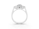 White gold Pear Cut Moissanite Floral Double Halo Engagement Ring with Prong Setting_64