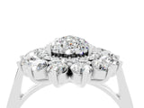 White gold Pear Cut Moissanite Floral Double Halo Engagement Ring with Prong Setting_65