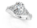White gold Pear Cut Moissanite  Halo Twist Band Solitaire Prong Setting Ring_49