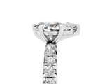 White gold Pear Cut Moissanite Pavé Solitaire Ring with Round Band and Prong Setting_41