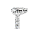 White gold Pear Cut Moissanite Pave Band Solitaire Ring with Four-Prong Setting_29