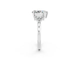 White gold Pear Cut Moissanite Ring with Side Stones and Four-Prong Setting_38