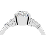 White gold Pear Cut Moissanite Ring with Side Stones and Four-Prong Setting_40