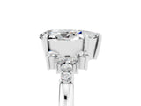 White gold Pear Cut Moissanite Ring with Side Stones and Four-Prong Setting_41