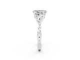 White gold Pear Cut Moissanite Solitaire Celtic Knot Ring with Four-Prong Setting_14
