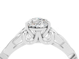 White gold Pear Cut Moissanite Solitaire Celtic Knot Ring with Four-Prong Setting_16