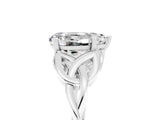 White gold Pear Cut Moissanite Solitaire Celtic Knot Ring with Four-Prong Setting_17