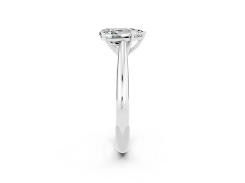White gold Pear Cut Moissanite Solitaire Engagement Ring with Cathedral Setting and Four-Prong Mount_14
